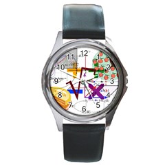 Mathematics Formula Physics School Round Metal Watch by Bedest