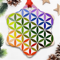 Mandala Rainbow Colorful Snowflake Ornament (two Sides) by Bedest