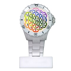 Mandala Rainbow Colorful Plastic Nurses Watch by Bedest