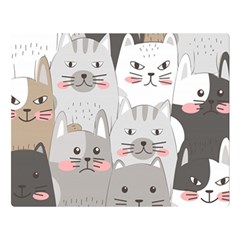 Cute Cats Seamless Pattern Premium Plush Fleece Blanket (large) by pakminggu