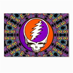 Gratefuldead Grateful Dead Pattern Postcards 5  X 7  (pkg Of 10) by Cowasu