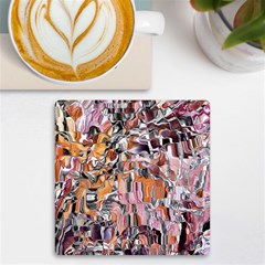 Pour Blend Smudged  Uv Print Square Tile Coaster  by kaleidomarblingart