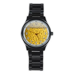 Beer Bubbles Stainless Steel Round Watch by Cowasu