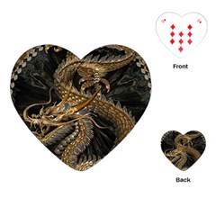 Fantasy Dragon Pentagram Playing Cards Single Design (heart) by Cowasu