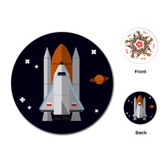 Rocket-space-universe-spaceship Playing Cards Single Design (round) by Cowasu