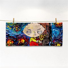 Cartoon Starry Night Vincent Van Gogh Hand Towel by Sarkoni