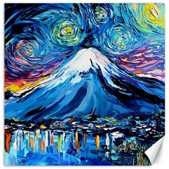 Mount Fuji Art Starry Night Van Gogh Canvas 12  X 12  by Sarkoni