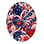 America pattern Oval Glass Fridge Magnet (4 pack) Front