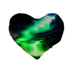 Lake Storm Neon Standard 16  Premium Heart Shape Cushions Front