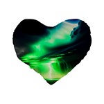 Lake Storm Neon Standard 16  Premium Heart Shape Cushions Back