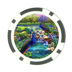 Peacocks  Fantasy Garden Poker Chip Card Guard by Bedest