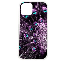 Purple Peacock Iphone 12 Pro Max Tpu Uv Print Case by Bedest