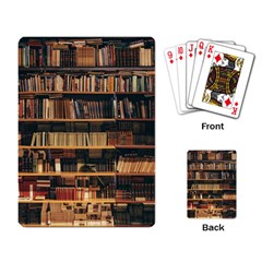 Books On Bookshelf Assorted Color Book Lot In Bookcase Library Playing Cards Single Design (rectangle) by Ravend