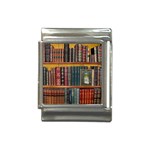 Books-library-bookshelf-bookshop Italian Charm (13mm) Front