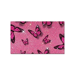 Pink Glitter Butterfly Sticker Rectangular (10 Pack) by Ndabl3x