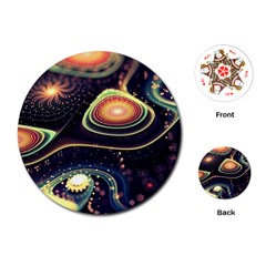 Psychedelic Trippy Abstract 3d Digital Art Playing Cards Single Design (round) by Bedest