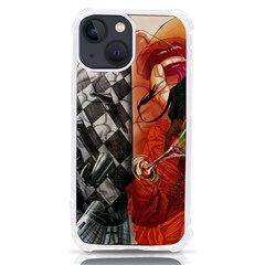 Left And Right Brain Illustration Splitting Abstract Anatomy Iphone 13 Mini Tpu Uv Print Case by Bedest