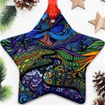 Multicolored Abstract Painting Artwork Psychedelic Colorful Star Ornament (Two Sides) Front