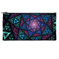 Purple Psychedelic Art Pattern Mosaic Design Fractal Art Pencil Case by Bedest