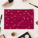 Hearts Valentine Love Background Cosmetic Bag (Large) Back