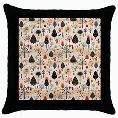 Pattern Seamless Throw Pillow Case (black) by Proyonanggan