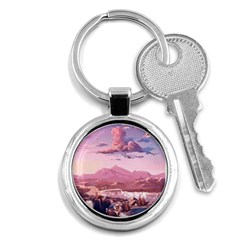 Aesthetic Landscape Vintage Cartoon Key Chain (round) by Sarkoni