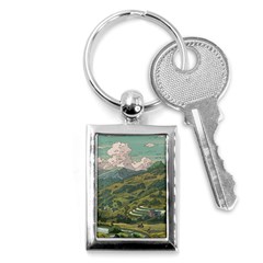 Anime Scenery Drawing Sky Landscape Cloud Cartoon Key Chain (rectangle) by Sarkoni