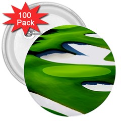 Golf Course Par Green 3  Buttons (100 Pack)  by Sarkoni