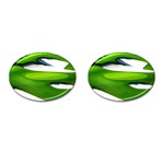 Golf Course Par Green Cufflinks (Oval) Front(Pair)