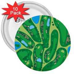 Golf Course Par Golf Course Green 3  Buttons (10 Pack)  by Sarkoni