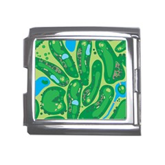 Golf Course Par Golf Course Green Mega Link Italian Charm (18mm) by Sarkoni