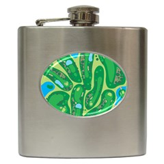 Golf Course Par Golf Course Green Hip Flask (6 Oz) by Sarkoni