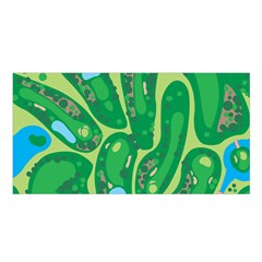 Golf Course Par Golf Course Green Satin Shawl 45  X 80  by Sarkoni