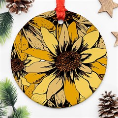 Colorful Seamless Floral Pattern Ornament (round) by Sarkoni