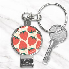 Seamless Strawberry Pattern Vector Nail Clippers Key Chain by Grandong