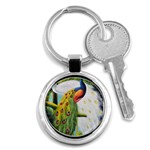 Peacock Art Key Chain (Round) Front