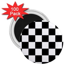 Black White Chess Board 2 25  Magnets (100 Pack)  by Ndabl3x