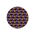 Halloween Skull Pattern Rubber Coaster (Round) Front