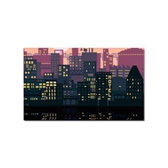 Pixel Art City Sticker Rectangular (100 Pack) by Sarkoni