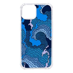 Blue Moving Texture Abstract Texture Iphone 14 Tpu Uv Print Case by Grandong