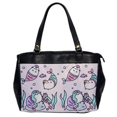 Cartoon Cat Cute Animal Kawaii Pastel Pattern Oversize Office Handbag by Ndabl3x