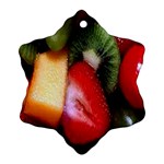 Fruits, Food, Green, Red, Strawberry, Yellow Ornament (Snowflake) Front