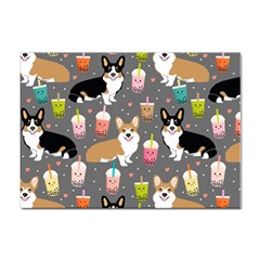 Welsh Corgi Dog Boba Tea Bubble Kawaii Sticker A4 (10 Pack) by Grandong