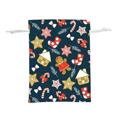 New Year Christmas Winter Pattern Lightweight Drawstring Pouch (s) by Grandong