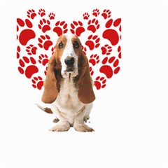 Basset Hound Gift T- Shirt Funny Basset Hound Valentine Heart Paw Basset Hound Dog Lover Valentine C Yoga Reflexion Pose T- Shirtyoga Reflexion Pose T- Shirt Small Garden Flag (two Sides) by hizuto