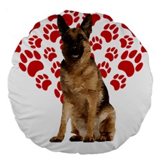 Belgian Malinois Gift T- Shirt Cool Belgian Malinois Valentine Heart Paw Belgian Malinois Dog Lover Yoga Reflexion Pose T- Shirtyoga Reflexion Pose T- Shirt Large 18  Premium Round Cushions by hizuto