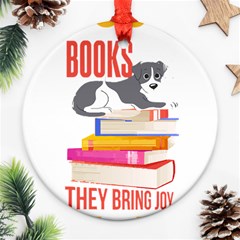 Best Friend T- Shirt Cool Dog Pet Book Saying T- Shirt Yoga Reflexion Pose T- Shirtyoga Reflexion Pose T- Shirt Ornament (round) by hizuto
