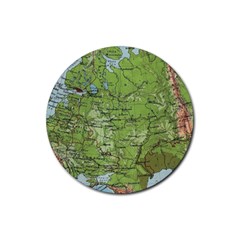 Map Earth World Russia Europe Rubber Coaster (round) by Bangk1t