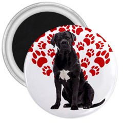 Cane Corso Gifts T- Shirt Cool Cane Corso Valentine Heart Paw Cane Corso Dog Lover Valentine Costume Yoga Reflexion Pose T- Shirtyoga Reflexion Pose T- Shirt 3  Magnets by hizuto