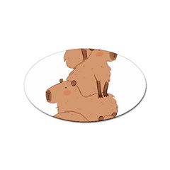 Capybara Art T- Shirt Capybara Pile - A Cute Stack Of Capybaras T- Shirt Yoga Reflexion Pose T- Shirtyoga Reflexion Pose T- Shirt Sticker Oval (100 Pack) by hizuto